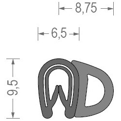 PVC/EPDM 1-2MM FEKETE/1MB1 DARAB RS34.4431