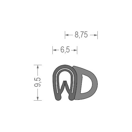 PVC/EPDM 1-2MM FEKETE/1MB1 DARAB RS34.4431