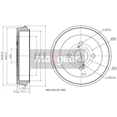 FÉKDOB TOYOTA HÁTSÓ YARIS 99- FRANCIAORSZÁG 200X41 1825254519