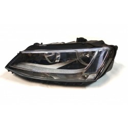 VW Jetta 2010.07-2015 fényszóró, elektromos fekete, motorral balra H7+H7 (DEPO)