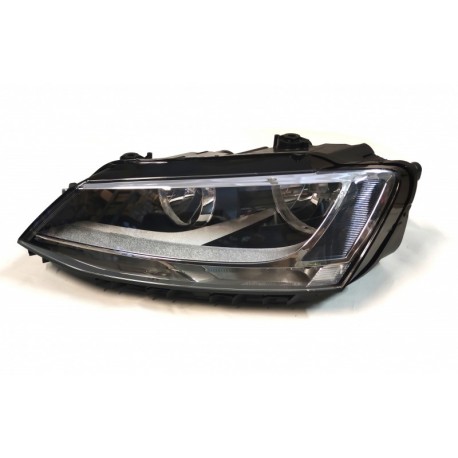 VW Jetta 2010.07-2015 fényszóró, elektromos fekete, motorral balra H7+H7 (DEPO)