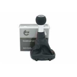 AUDI A3 (8L1) 8L0863279B 5B fekete/króm bőr paddle piros cérna 8L0863279B