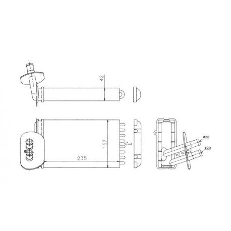 Fűtőradiátor VW T4 MIND 90 701 820 031