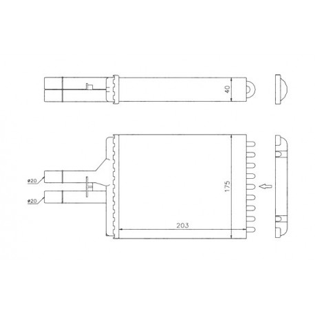 Légkondicionáló nélküli fűtőradiátor OPEL VECTRA B ALL 95 1843215