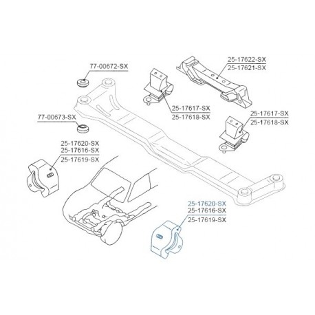 MOTOR TARTÓBAK ELÖL MITSUBISHI PAJERO III MONTERO V65W V75W 2000-2006 1093A040