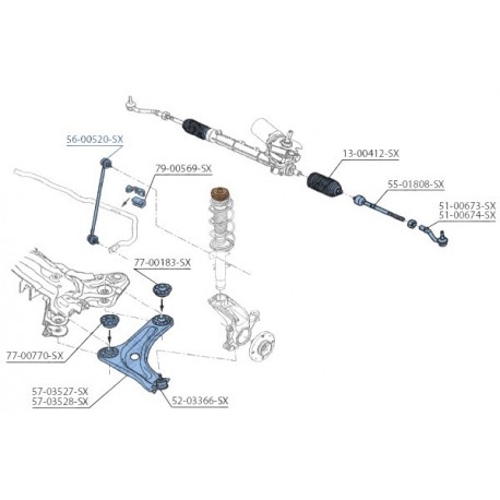 ELSŐ STABILIZÁTORRÚD PEUGEOT 206 98, CITROEN C2 C3 02 508759