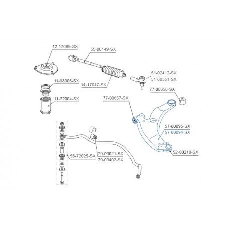 ALSÓ JOBB LENGŐKAR MITSUBISHI LANCER CS5A CS5W CS2A 00 4013A274