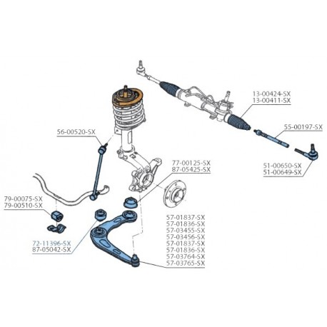 ELSŐ LENGŐKAR PERSKEI PEUGEOT 206 1.1I-2.0HDI 98 3523 76
