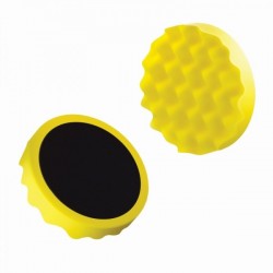 Profilozott polírozószivacs, átmérő: 150 mm / sárga / közepesen kemény / tépőzáras / Boll