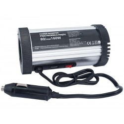 Feszültségátalakító 12V 230V 80/160W USB hajóhoz