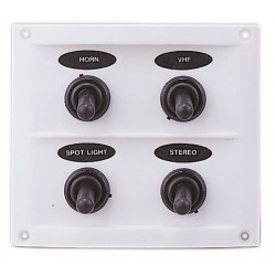 VÍZÁLLÓ ELEKTROMOS PANEL 4 KAPCSOLÓVAL 12V 15A