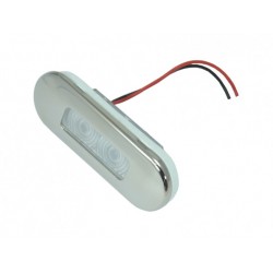 Ovális LED helyzetjelző lámpa rozsdamentes fehér