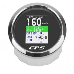 GPS sebességmérő óra 12V/24V hajóhoz/jachthoz fekete/króm