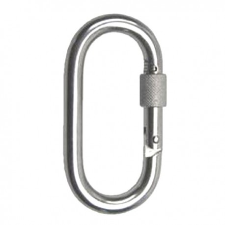 Rozsdamentes ovális karabiner 8x80 mm csavaros