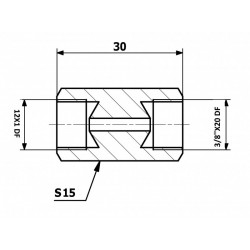 Fékhenger csatlakozó belső 12x1 DF - belső 3/8x20 DF