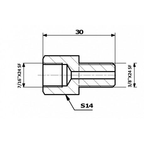 Fékvezeték csatlakozó belső 7/16x24 sf - külső 3/8x24 sf
