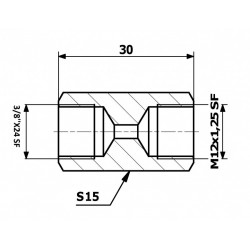 Fékhenger csatlakozó belső 3/8x24 sf - belső 12x1,25 sf