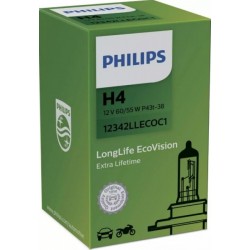 H4 izzó 12V/60/55W P43T-38 longlife ecovision 1db PHI12342LLECOC1