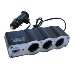 Autós elosztó 3 bemenettel + USB