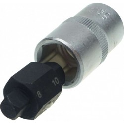 Négyszögletű dugókulcs olajleeresztő csavarokhoz, 8+10 mm