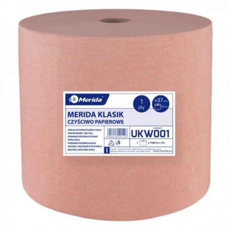 Klasszikus barna papírtörlő, 1 rétegű, 37 cm átmérő, 1000 m hosszú, 1 darabos csomag