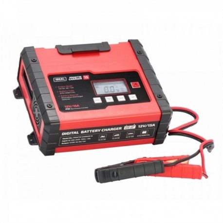 Autós akkumulátortöltő Praktik Charger 15 LCD, 12V, 2A/8A/15A