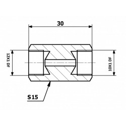 Belső fékcső csatlakozó 12x1 DF - belső 10x1 DF