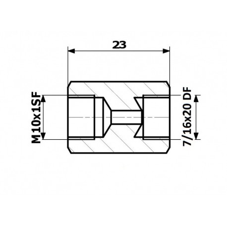 Belső fékvezeték csatlakozó 10x1 SF + belső 7/16x20 DF