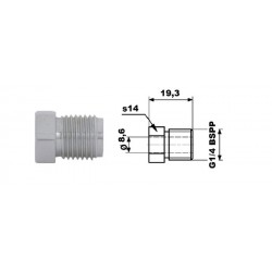 Fékhenger csatlakozó G1/4' BSPP