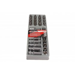 Torx és spline dugókulcs készlet, 1/2", 32 darab, 1/3 modul SE4532