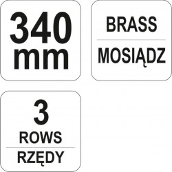 Sárgaréz drótkefe, 3 soros, műanyag nyéllel YT-6341