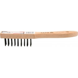 Drótkefe, acél drót, 6 sor, fa nyéllel YT-6360