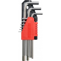 Hex kulcsok 9 darabos készlet 1,5-10 mm króm-vanádium YT0500