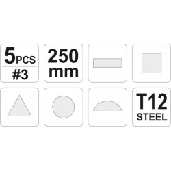 Fémreszelő készlet 250 mm, 5 db YT6239
