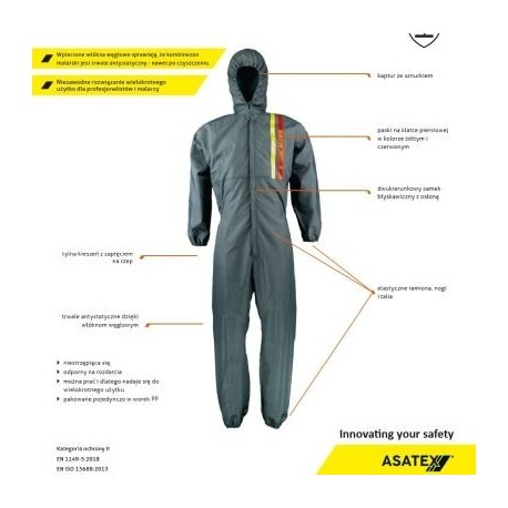 Többször használatos festő overall LAG2 Asatex méret L