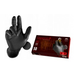 Védő nitril kesztyűk Grippaz 246 fekete (50 db) 240 mm 8,0 g méret M