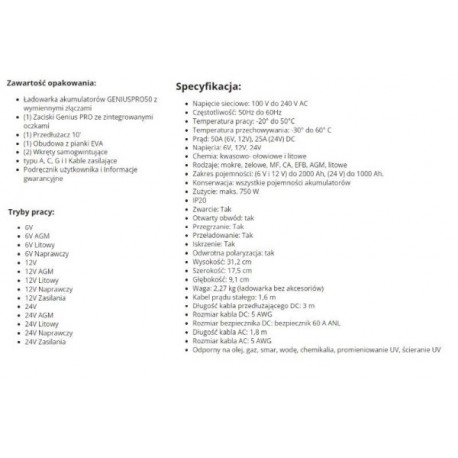 Automatikus töltő GeniusPro50 50A 6V / 12V / 24V