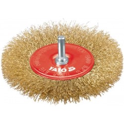 Sárgaréz bevonatú drótkorong kefe 100 mm szárral YT-4757