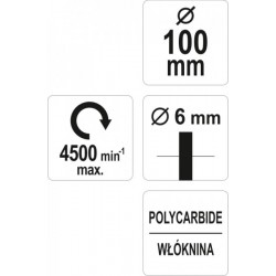Tányérkefe szárral, 100 mm YT47802