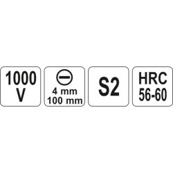 Szigetelt csavarhúzó 4x100 mm YT-2817