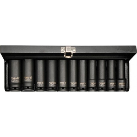 Hosszú ütvecsavarozó dugókulcs készlet 1/2, 10-24 mm YT1054