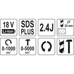 SDS+ fúrókalapács 18V / akkumulátor nélkül