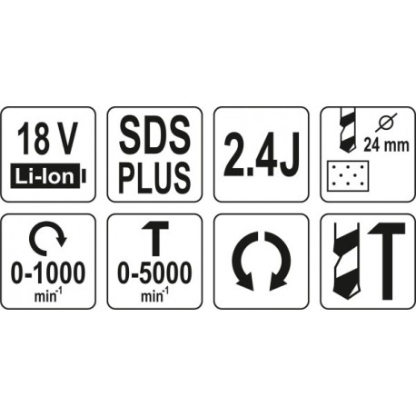 SDS+ fúrókalapács 18V / akkumulátor nélkül