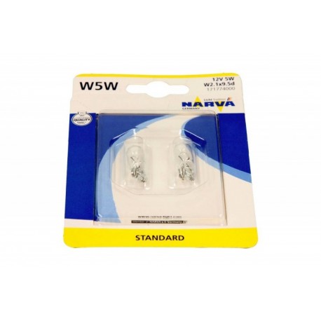 W5W 12V/5W üvegburás izzó, 2 darabos bliszter 0171774000