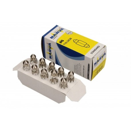 Cső alakú izzó 12V/10W 11x35mm 10 darab (ECE nélkül)